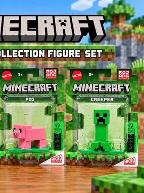 Minecraft Micro Collection Figures Set of 3 – Steve, Pig & Creeper – New